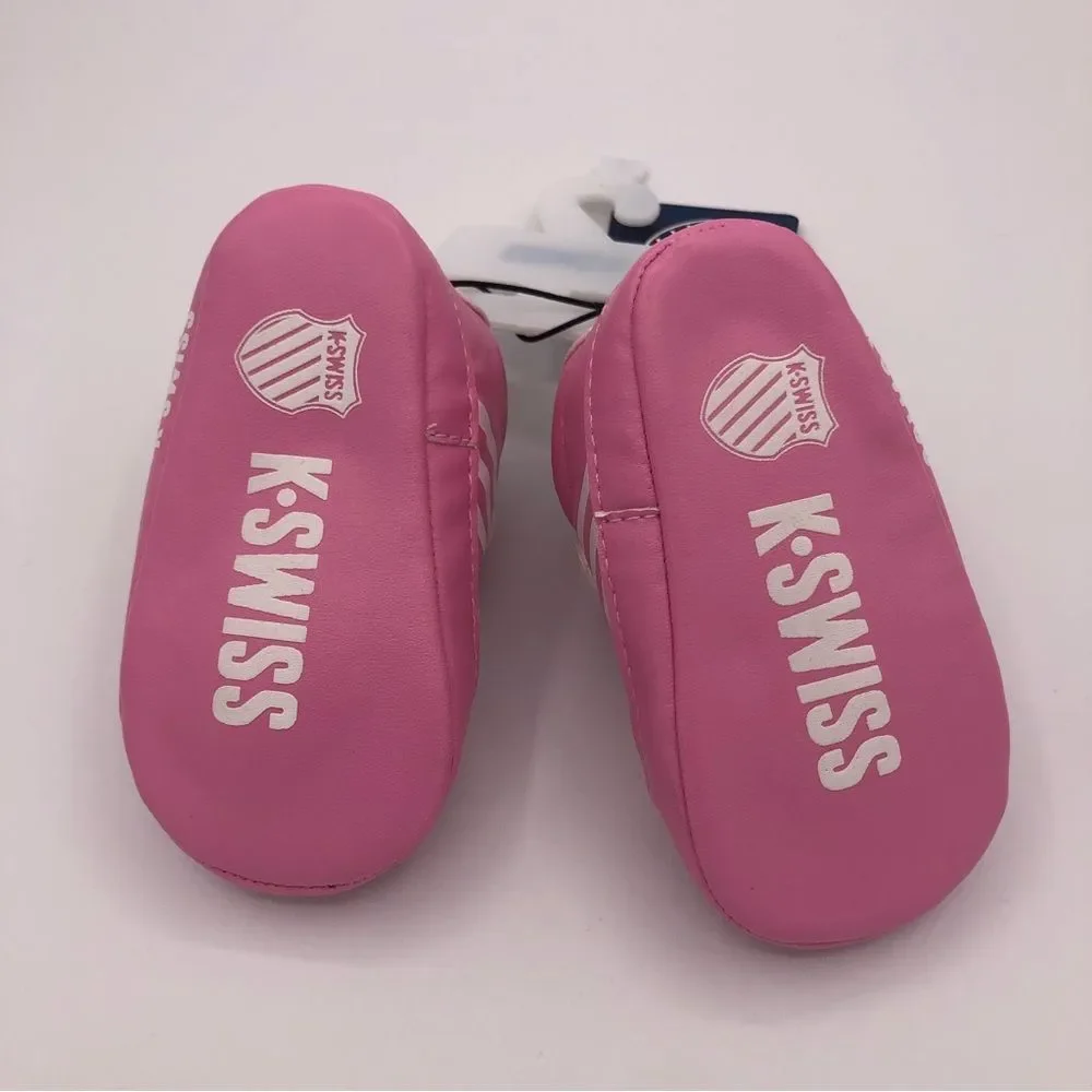 K-Swiss Pink and White Striped Sneaker Baby Girls size 2 NWT 3-6 Month Soft Sole